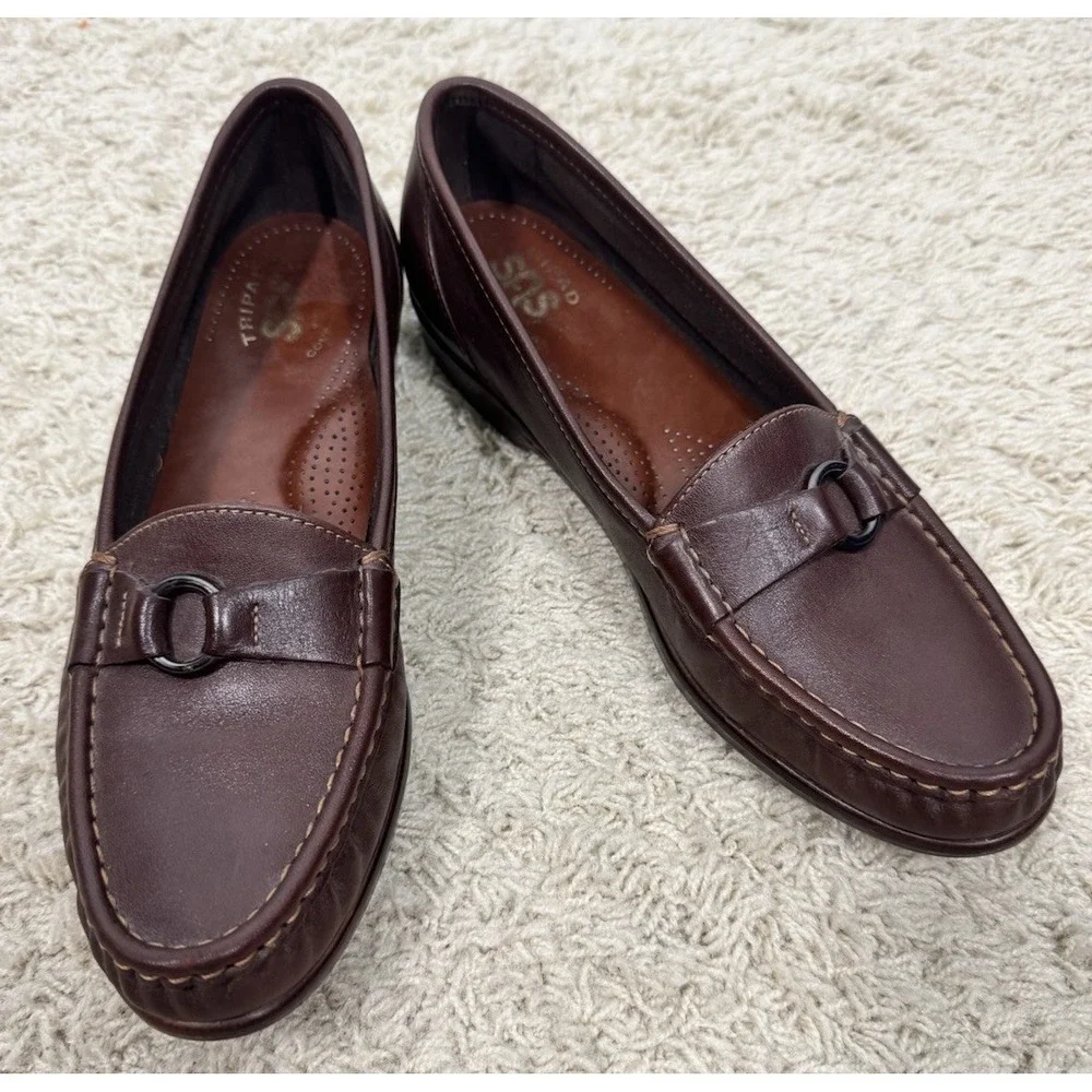 SAS Womens Jewel Tripad Comfort Brown Walking Slip On Ring Loafer Shoes Size‎ 8S